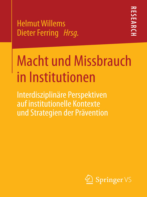 Title details for Macht und Missbrauch in Institutionen by Helmut Willems - Available